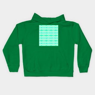 Swirling retro mint green blue Kids Hoodie